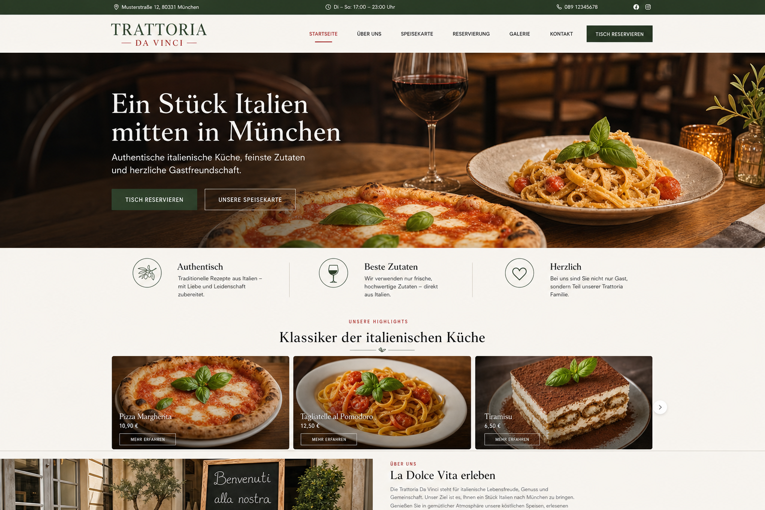 Restaurants & Cafés — Webdesign-Referenz