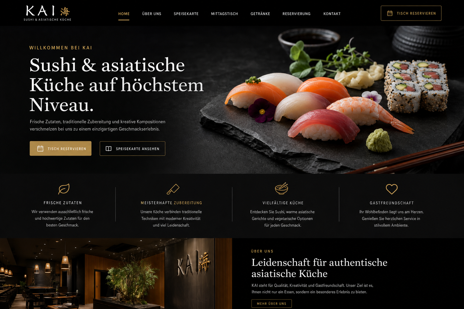 Restaurants & Cafés — Webdesign-Referenz